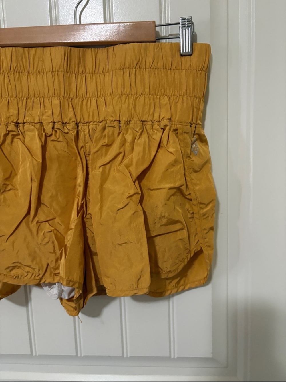 Free People Movement High-Waist Mustard Women’s Shorts - Picture 3 of 11